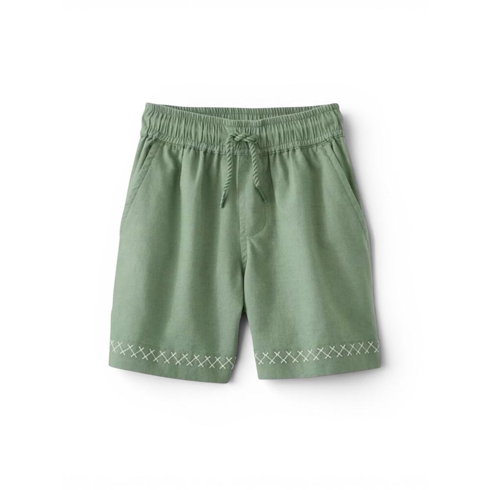 Hanna Andersson Loden Frost Boys Linen Shorts. Size 5.